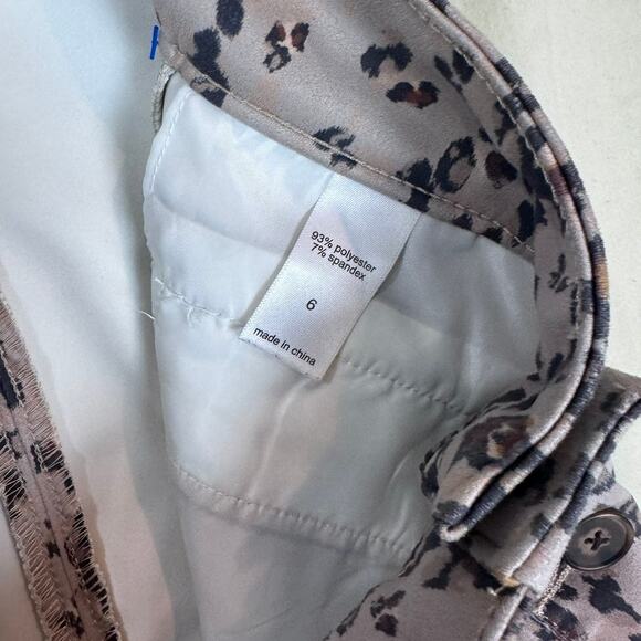 Maurices Suede 6 Pencil Skirt Button Skirt Polyester Blend Cheetah Print Tan - Picture 5 of 7